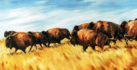 Running Wild White Modern Wood Framed Art Print with Double Matting by Edmunds, Sydney