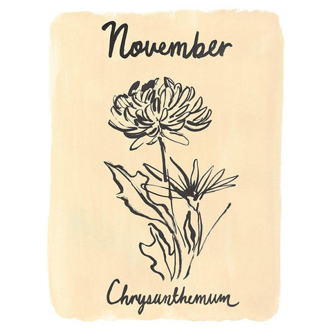 Birth Month XI Gold Ornate Wood Framed Art Print with Double Matting by Warren, Annie