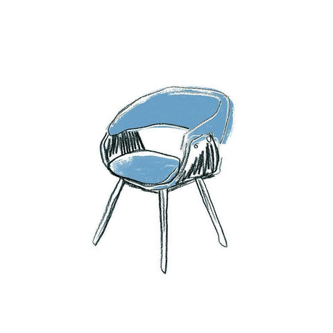 Take a Seat I White Modern Wood Framed Art Print by Vess, June Erica