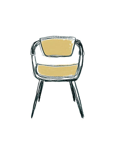 Take a Seat II Black Ornate Wood Framed Art Print with Double Matting by Vess, June Erica