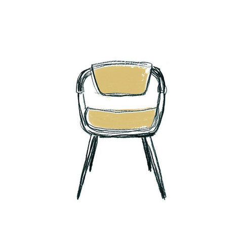 Take a Seat II Black Modern Wood Framed Art Print by Vess, June Erica