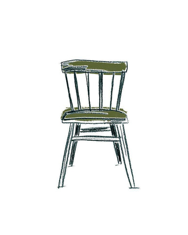 Take a Seat IV Black Ornate Wood Framed Art Print with Double Matting by Vess, June Erica