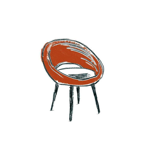 Take a Seat V Black Modern Wood Framed Art Print by Vess, June Erica