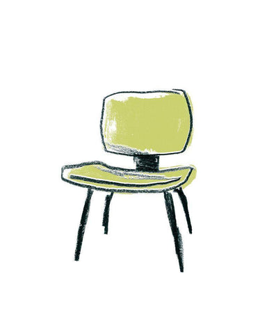 Take a Seat VI Black Ornate Wood Framed Art Print with Double Matting by Vess, June Erica