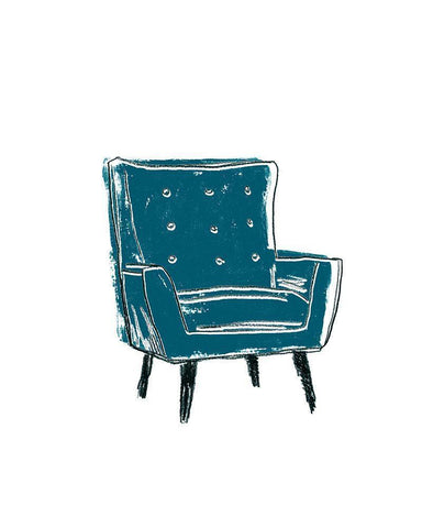 Take a Seat VII Black Ornate Wood Framed Art Print with Double Matting by Vess, June Erica