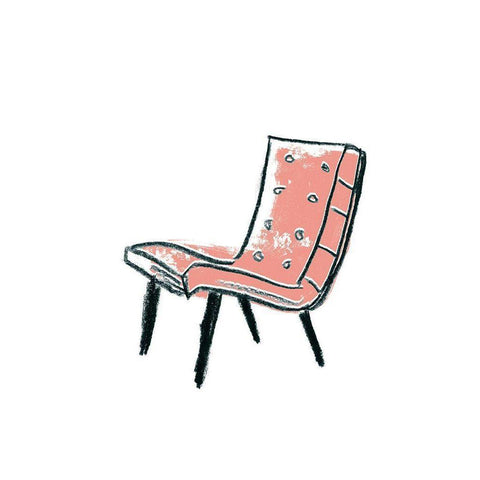 Take a Seat IX Black Modern Wood Framed Art Print with Double Matting by Vess, June Erica