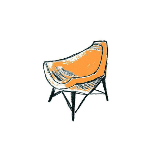 Take a Seat XII Black Modern Wood Framed Art Print with Double Matting by Vess, June Erica