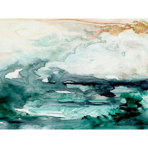 Sea Foam Flow I White Modern Wood Framed Art Print by Parker, Jennifer Paxton