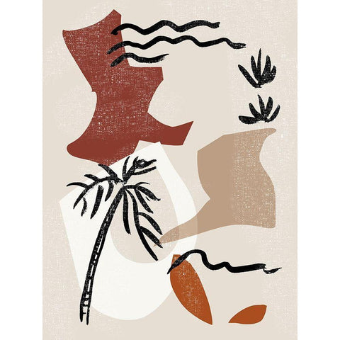 Soft Palms II White Modern Wood Framed Art Print by Wang, Melissa