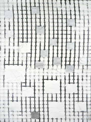 Gossamer I White Modern Wood Framed Art Print with Double Matting by Lam, Vanna