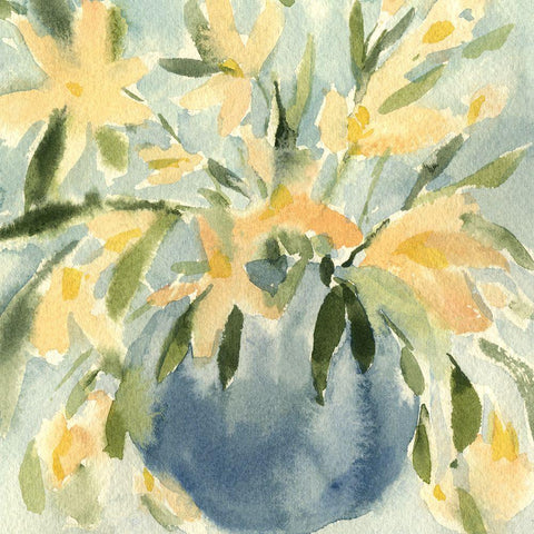 Basic Blooms I Gold Ornate Wood Framed Art Print with Double Matting by Caroline, Emma