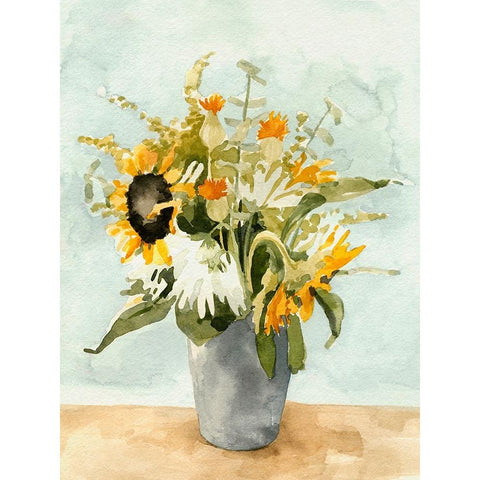 Birthday Bouquet I Black Modern Wood Framed Art Print with Double Matting by Caroline, Emma