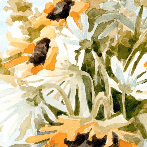 Bouquet Jumble I Gold Ornate Wood Framed Art Print with Double Matting by Caroline, Emma