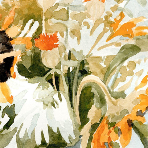 Bouquet Jumble II Black Modern Wood Framed Art Print with Double Matting by Caroline, Emma