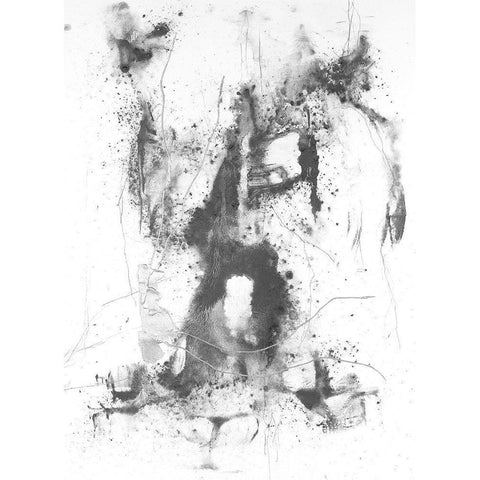 Graphite Abstract II Black Modern Wood Framed Art Print by Willett, Michael