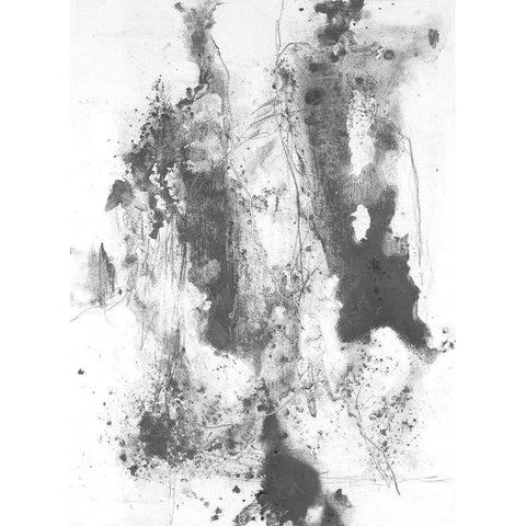 Graphite Abstract III Black Modern Wood Framed Art Print with Double Matting by Willett, Michael