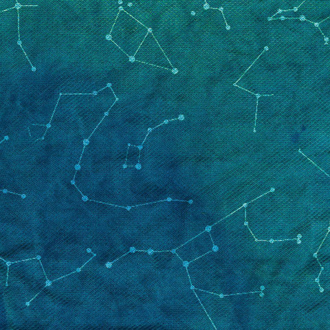 Indigo Constellations I Black Ornate Wood Framed Art Print with Double Matting by Sizemore, Natalie