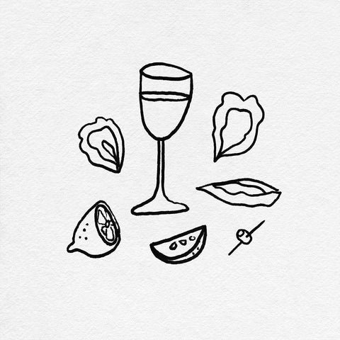 Late Lunch I White Modern Wood Framed Art Print with Double Matting by Sizemore, Natalie