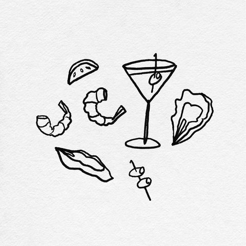 Late Lunch II Black Ornate Wood Framed Art Print with Double Matting by Sizemore, Natalie