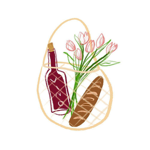 Market Haul II Black Modern Wood Framed Art Print with Double Matting by Sizemore, Natalie