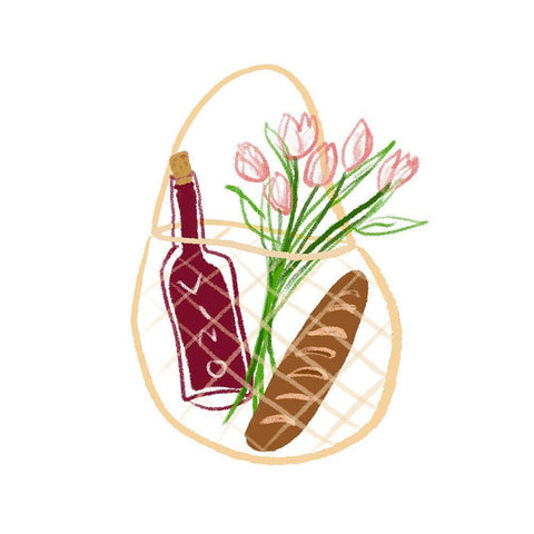 Market Haul II White Modern Wood Framed Art Print with Double Matting by Sizemore, Natalie