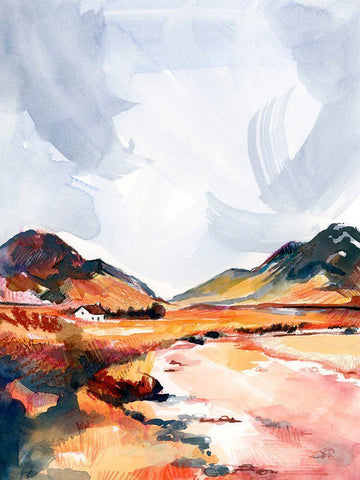 Chromatic Landscapes II White Modern Wood Framed Art Print with Double Matting by Parker, Jennifer Paxton