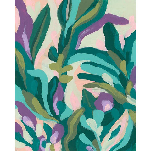 Jungle Wave II White Modern Wood Framed Art Print by Vess, June Erica