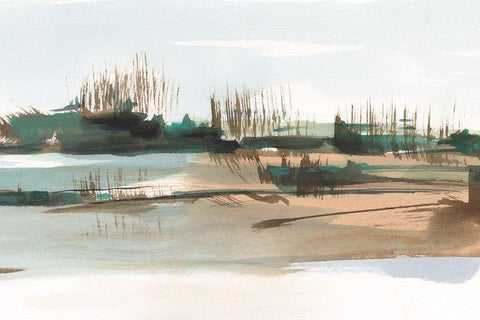 Marsh Reeds IV Black Ornate Wood Framed Art Print with Double Matting by Harper, Ethan