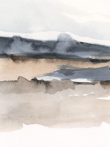 Hazy Vista II White Modern Wood Framed Art Print with Double Matting by Harper, Ethan