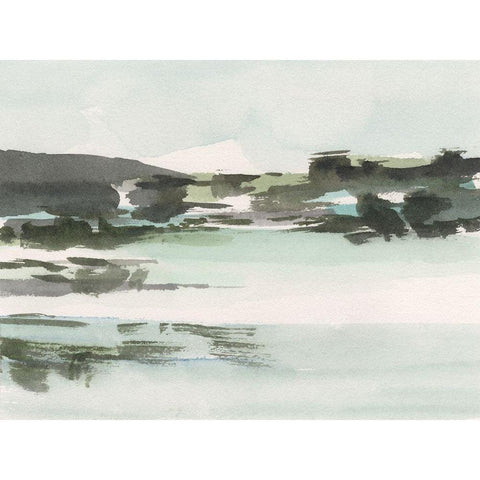 Turquoise Marsh II White Modern Wood Framed Art Print by Harper, Ethan