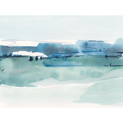 Ultramarine Vista I White Modern Wood Framed Art Print by Harper, Ethan