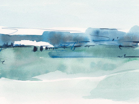 Ultramarine Vista I Black Ornate Wood Framed Art Print with Double Matting by Harper, Ethan