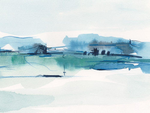 Ultramarine Vista II Black Ornate Wood Framed Art Print with Double Matting by Harper, Ethan