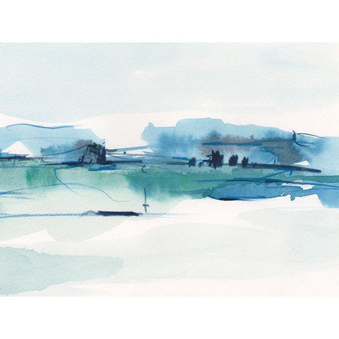 Ultramarine Vista II Black Modern Wood Framed Art Print with Double Matting by Harper, Ethan