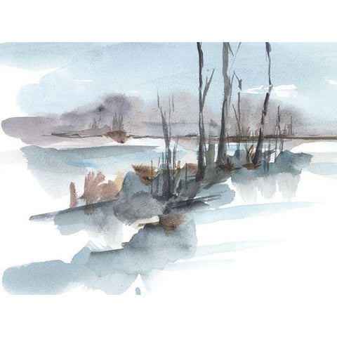 Winter Stream Watercolor I Black Modern Wood Framed Art Print by Harper, Ethan