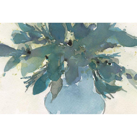 Blue Vintage Charm I Black Modern Wood Framed Art Print with Double Matting by Dixon, Samuel