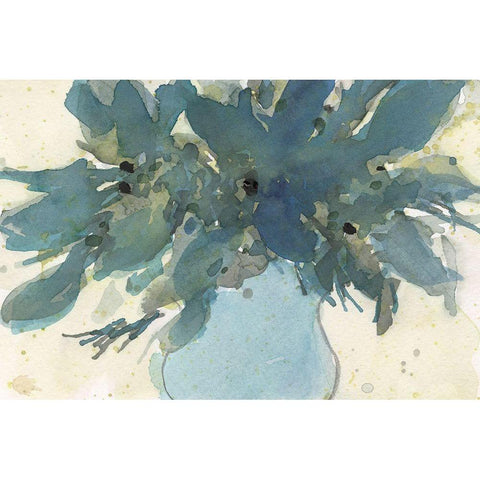 Blue Vintage Charm II White Modern Wood Framed Art Print by Dixon, Samuel