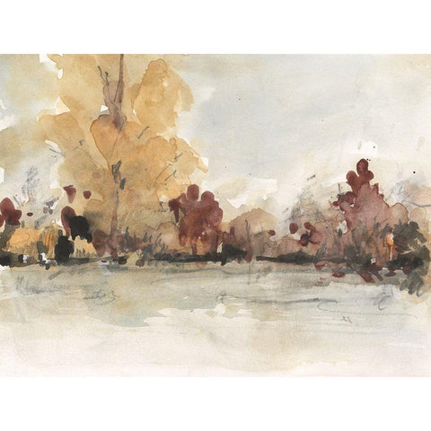 The Autumn View I Gold Ornate Wood Framed Art Print with Double Matting by Dixon, Samuel