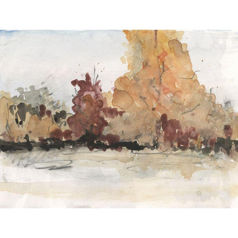 The Autumn View II Black Modern Wood Framed Art Print with Double Matting by Dixon, Samuel
