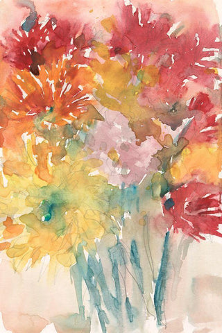 Floral Treats I White Modern Wood Framed Art Print with Double Matting by Dixon, Samuel