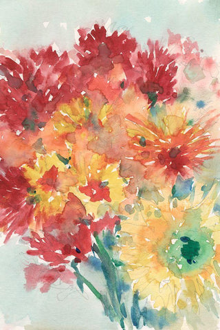 Floral Treats II White Modern Wood Framed Art Print with Double Matting by Dixon, Samuel