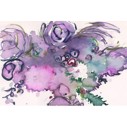 Lavender Floral Splendor II Gold Ornate Wood Framed Art Print with Double Matting by Dixon, Samuel