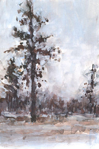 Vintage Tree Moment I White Modern Wood Framed Art Print with Double Matting by Dixon, Samuel