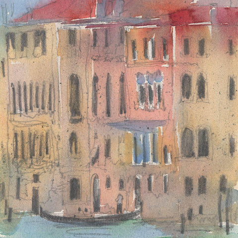 The Venice Facade II Black Ornate Wood Framed Art Print with Double Matting by Dixon, Samuel