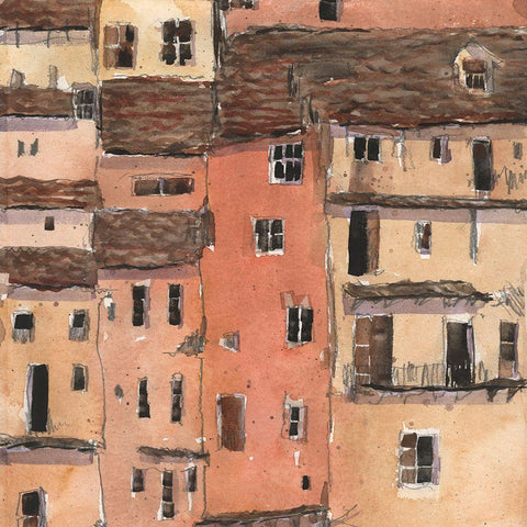 Grande View-Spain Black Modern Wood Framed Art Print by Dixon, Samuel