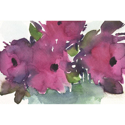 Floral Pretty II Gold Ornate Wood Framed Art Print with Double Matting by Dixon, Samuel