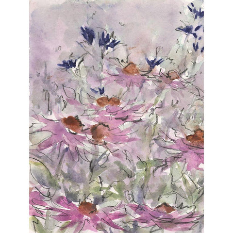 Floral Entertainment II Black Modern Wood Framed Art Print by Dixon, Samuel