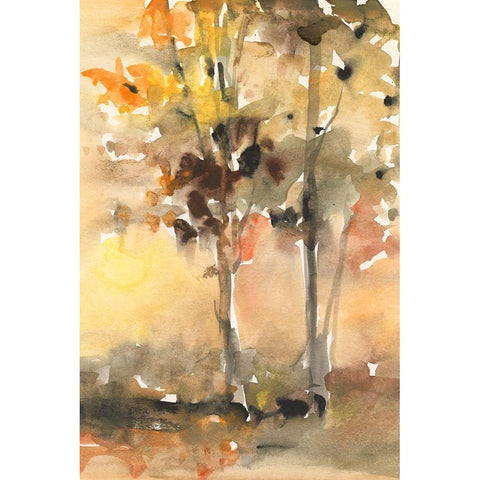 Fall Foliage Watercolor II White Modern Wood Framed Art Print by Dixon, Samuel