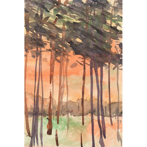 Between the Trees I Black Modern Wood Framed Art Print by Dixon, Samuel
