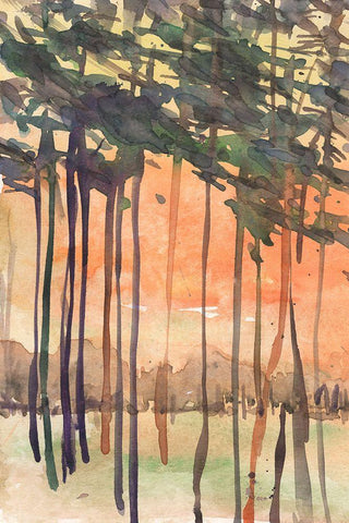 Between the Trees II Black Ornate Wood Framed Art Print with Double Matting by Dixon, Samuel